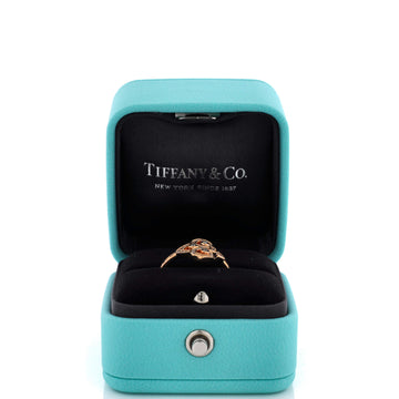 Pre Owned Tiffany & Co. Fleur de Lis Key Ring 18K Rose Gold and Diamonds