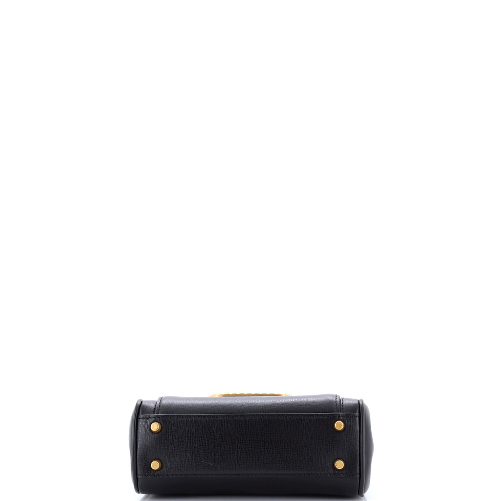 Pre Owned Valentino Garavani Rockstud Alcove Double Handle Bag Leather Small