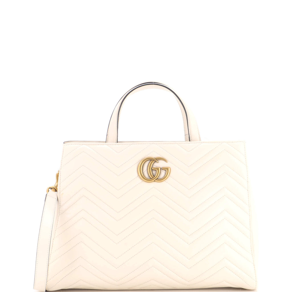Pre Owned Gucci GG Marmont Tote Matelasse Leather Medium