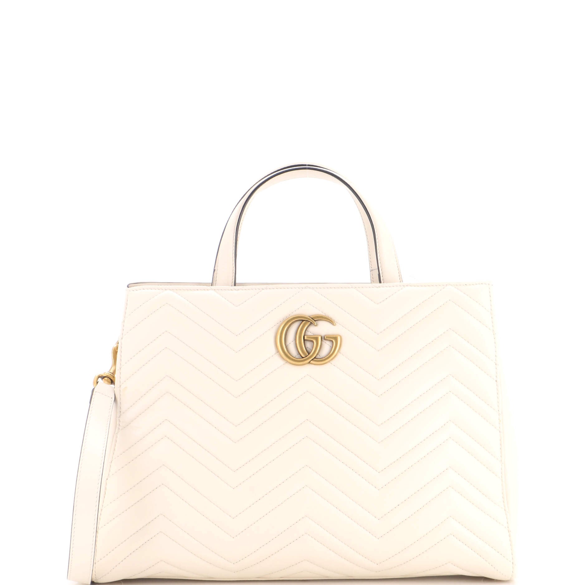 Pre Owned Gucci GG Marmont Tote Matelasse Leather Medium