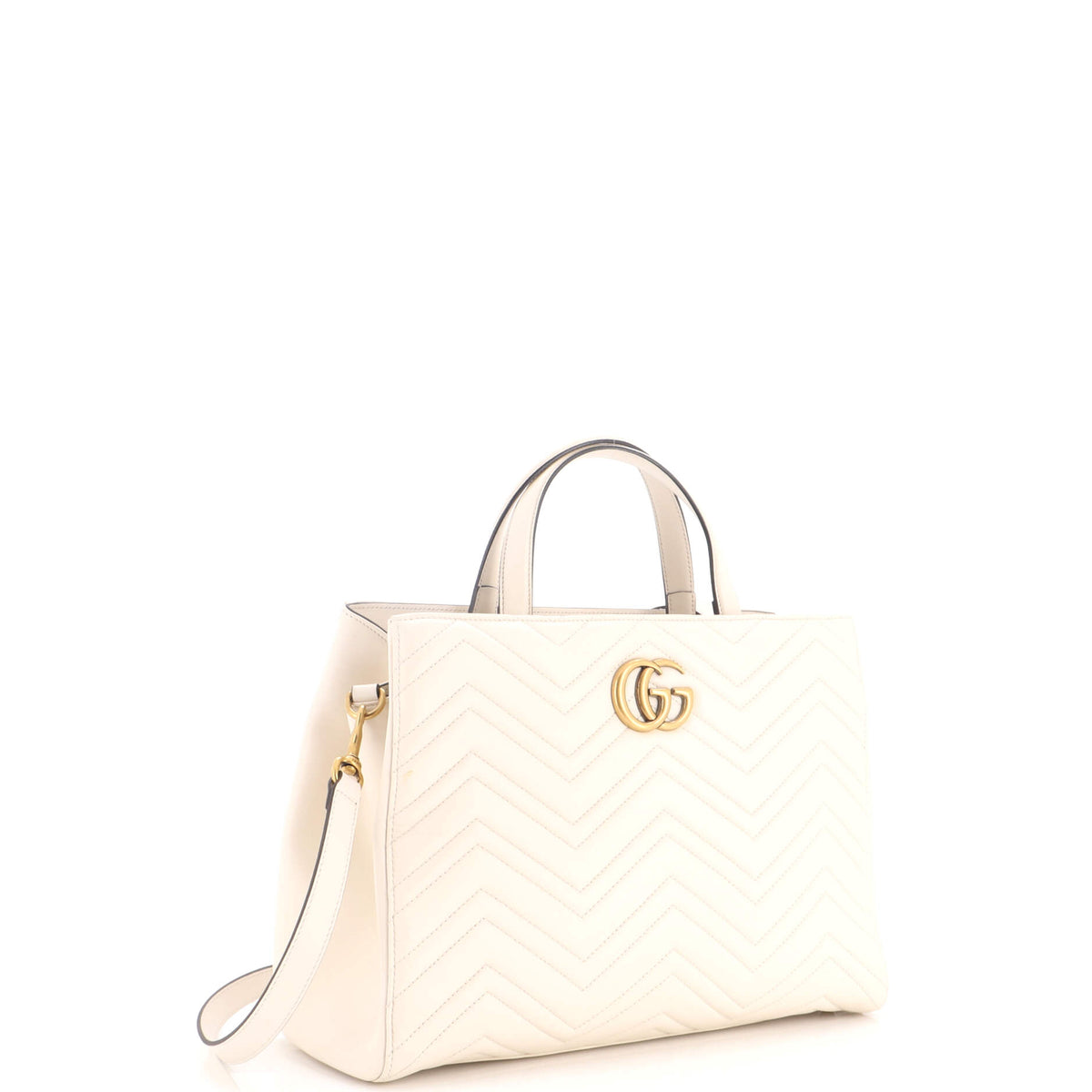 Pre Owned Gucci GG Marmont Tote Matelasse Leather Medium