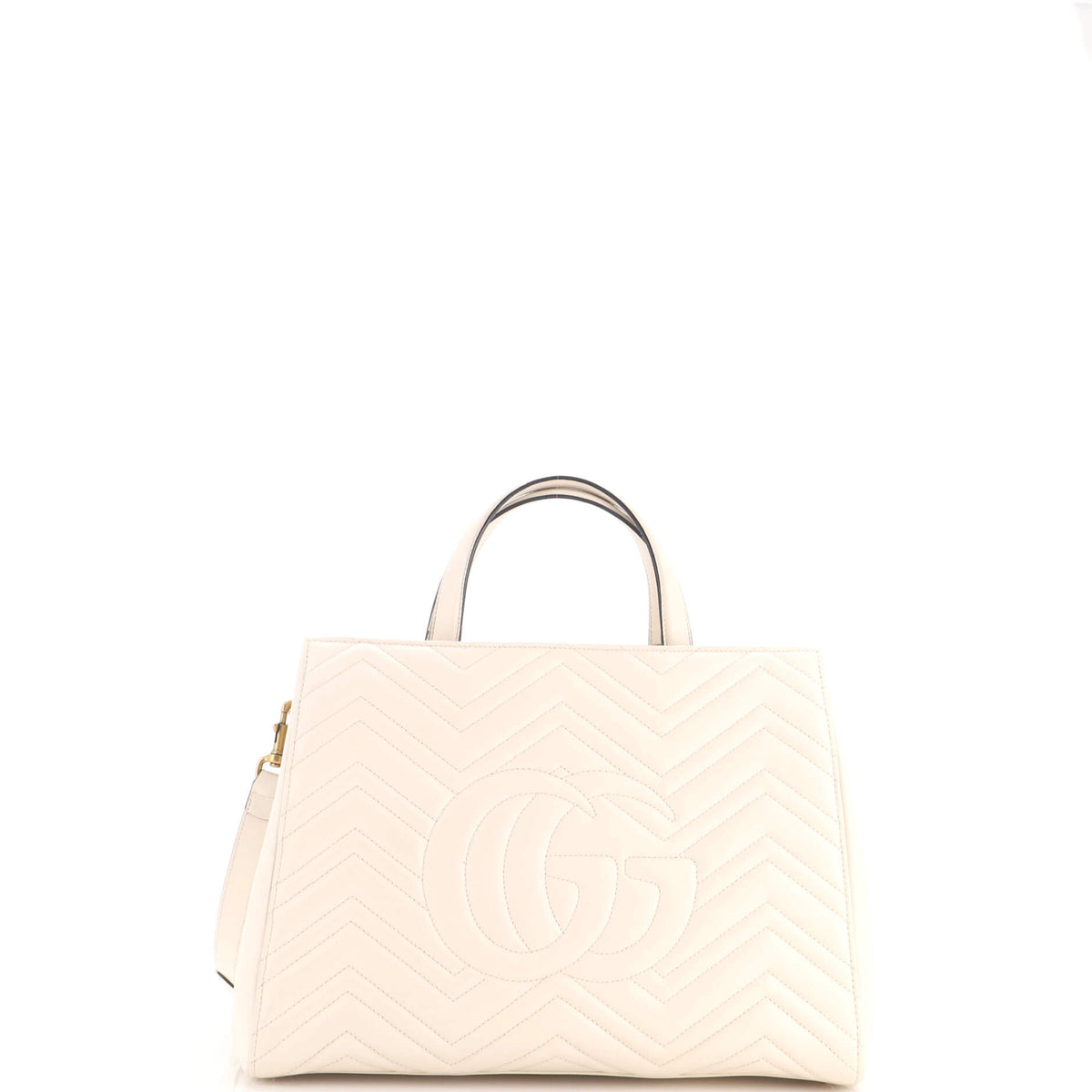 Pre Owned Gucci GG Marmont Tote Matelasse Leather Medium