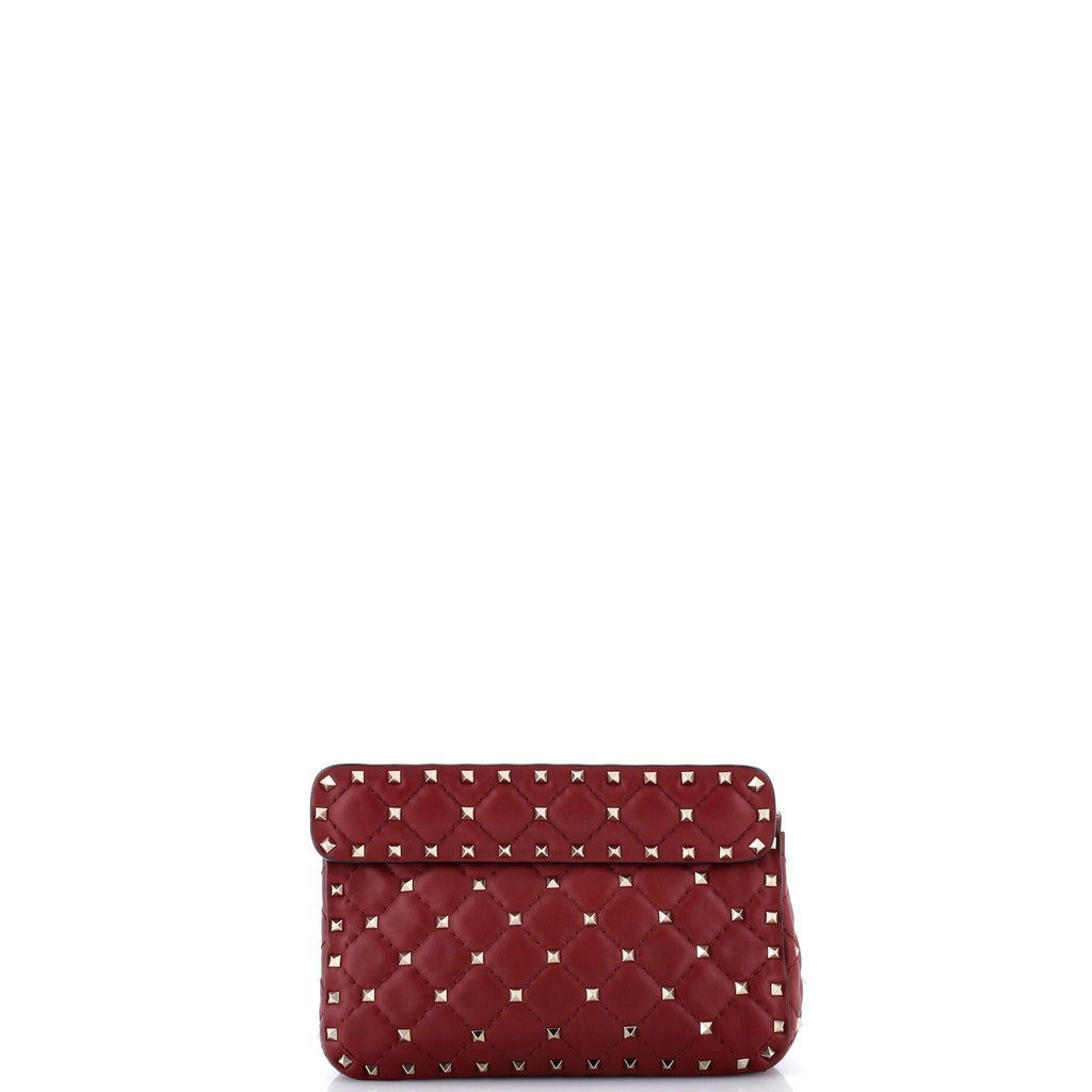 Pre Owned Valentino Garavani Rockstud Spike Flap Bag Quilted Leather Small