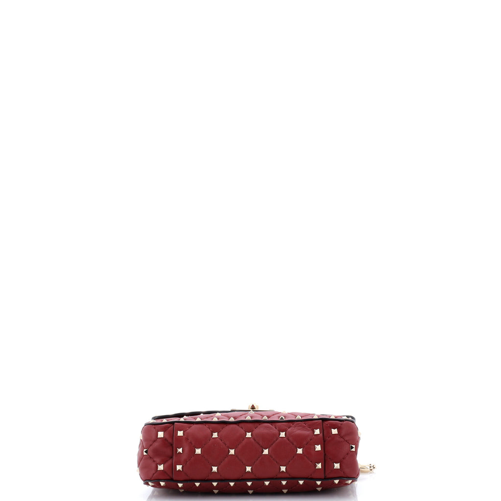 Pre Owned Valentino Garavani Rockstud Spike Flap Bag Quilted Leather Small