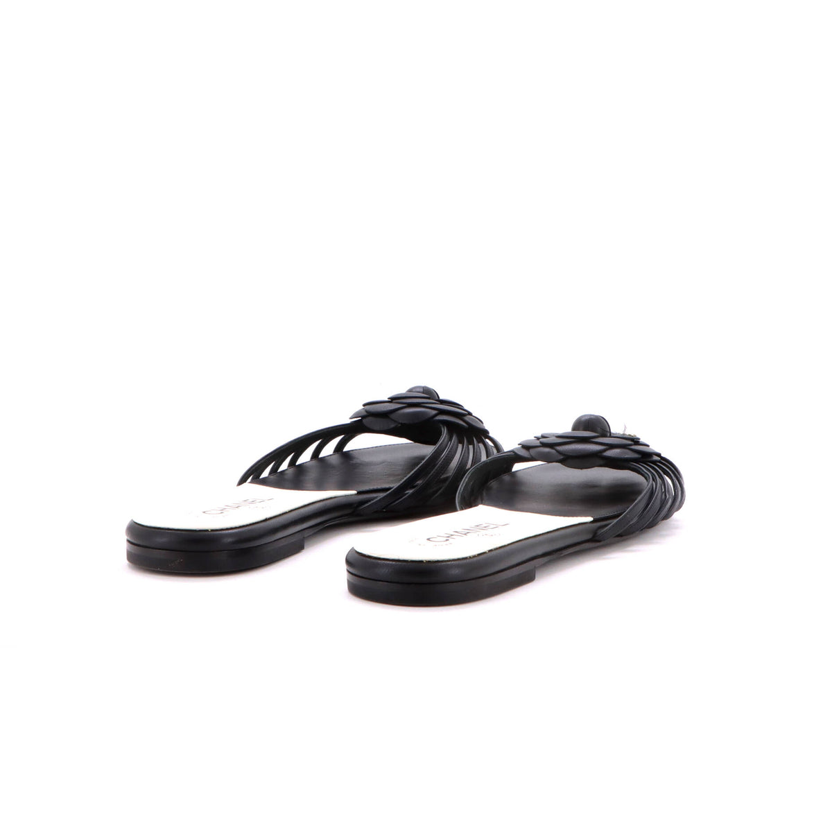 Pre Owned Chanel Women's Camellia Mule Sandals Leather