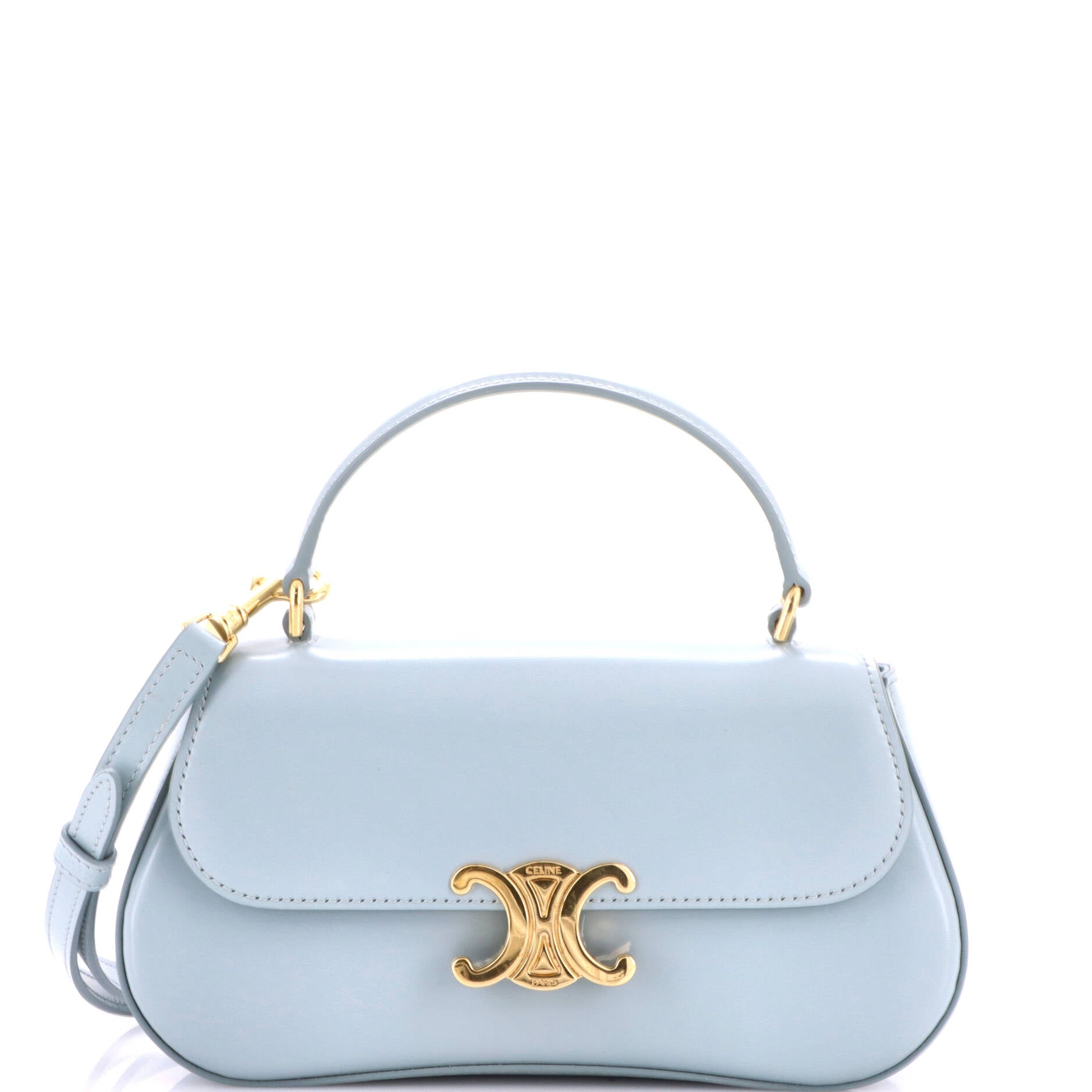 Pre Owned Celine Lola Triomphe Top Handle Bag Leather Teen
