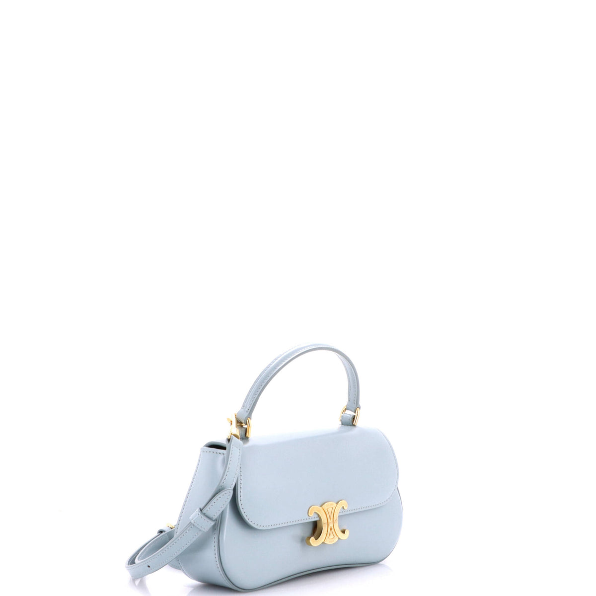 Pre Owned Celine Lola Triomphe Top Handle Bag Leather Teen