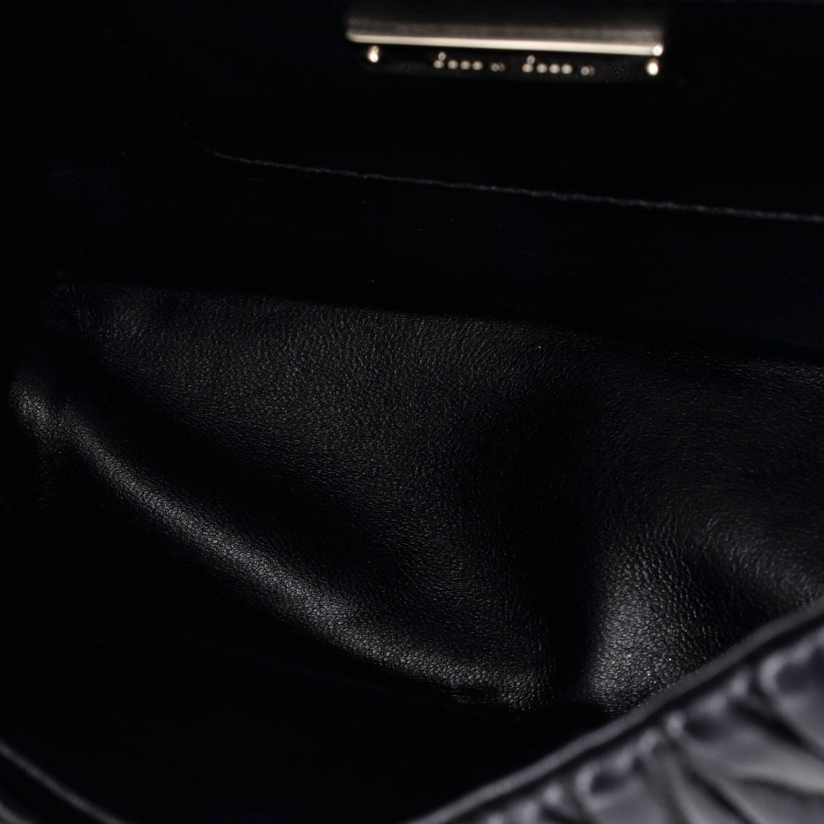 Pre Owned Miu Miu Crystal Buckle Top Handle Flap Bag Matelasse Leather Small