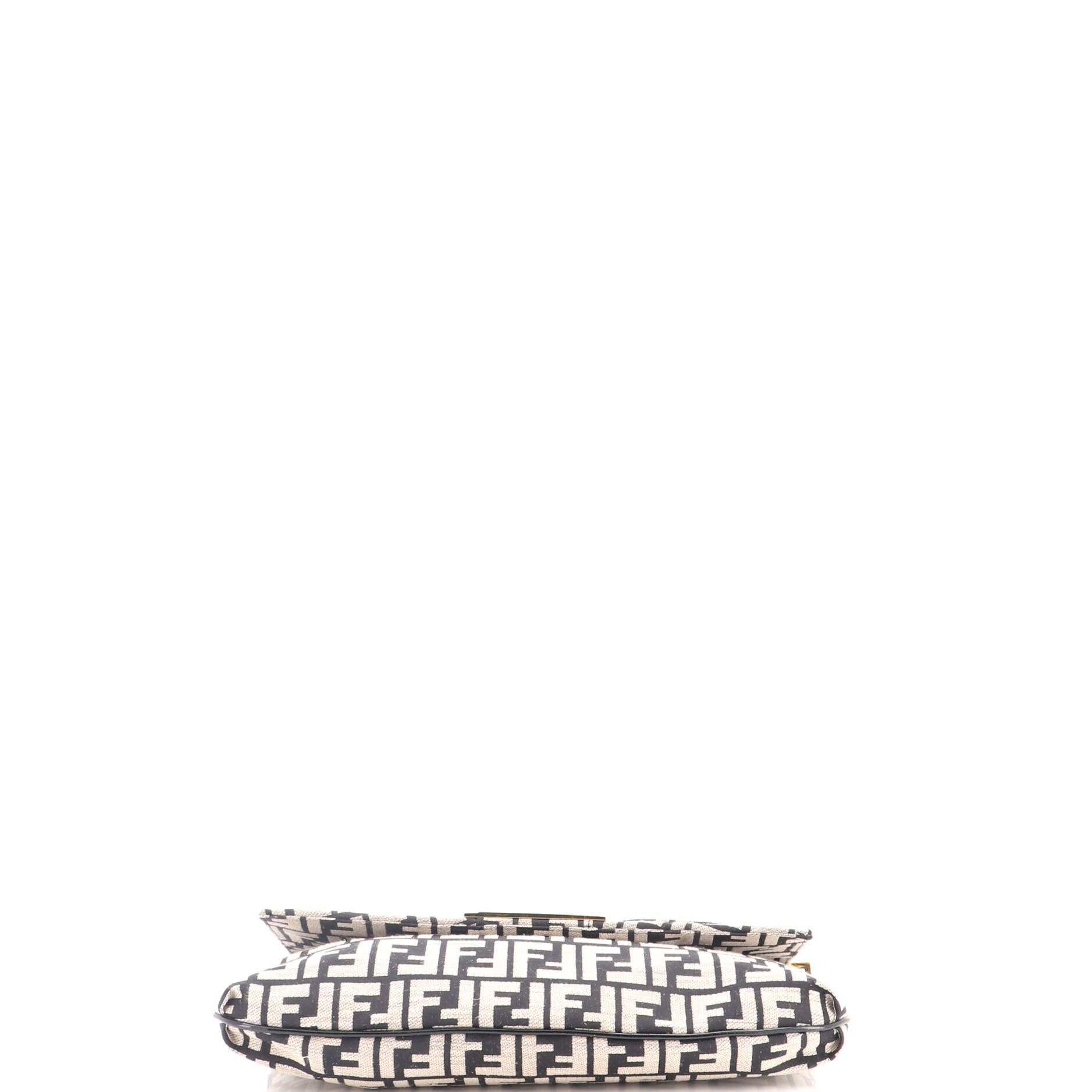 Pre Owned Fendi Mia Flap Crossbody Bag Zucca Canvas Medium