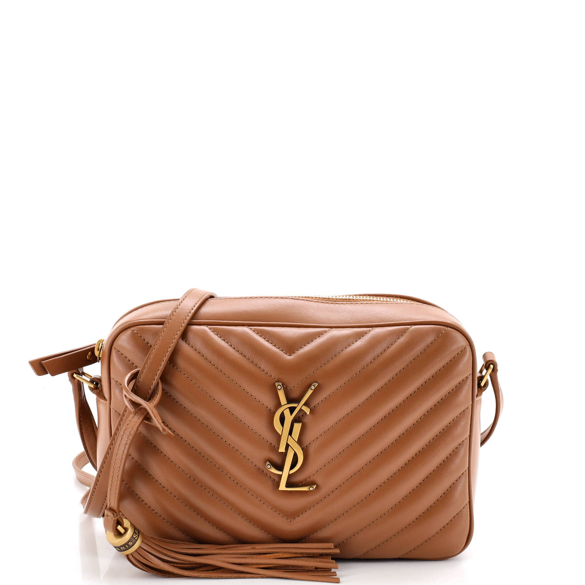 Pre Owned Saint Laurent Lou Camera Bag Matelasse Chevron Leather Small