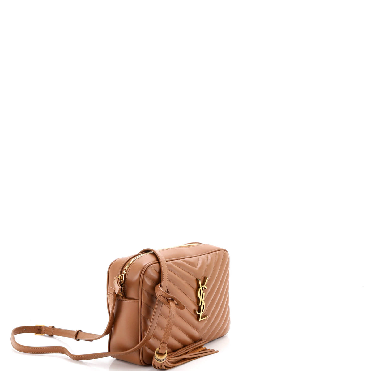 Pre Owned Saint Laurent Lou Camera Bag Matelasse Chevron Leather Small