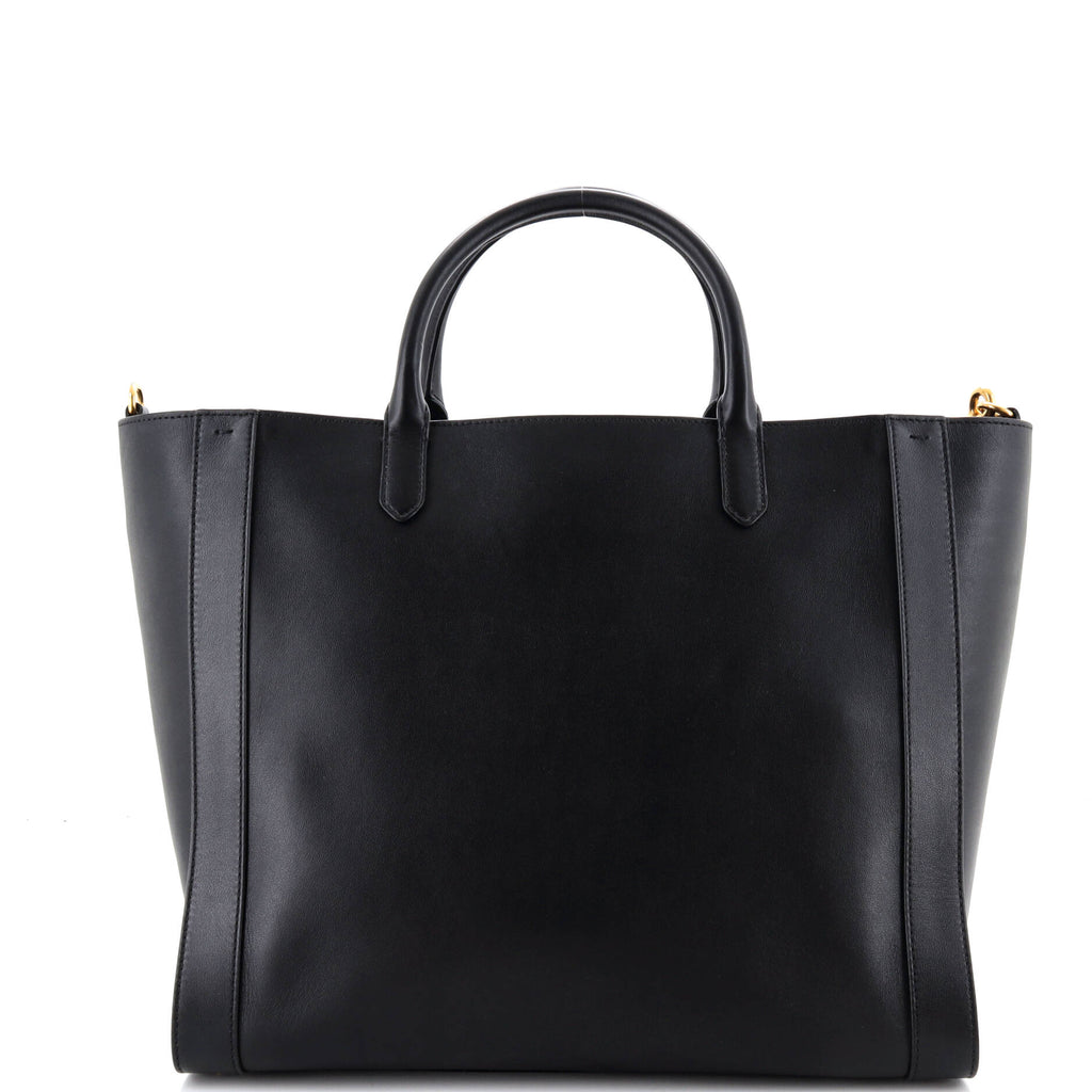 Pre Owned Valentino Garavani VLogo Convertible Shopper Tote Leather Large