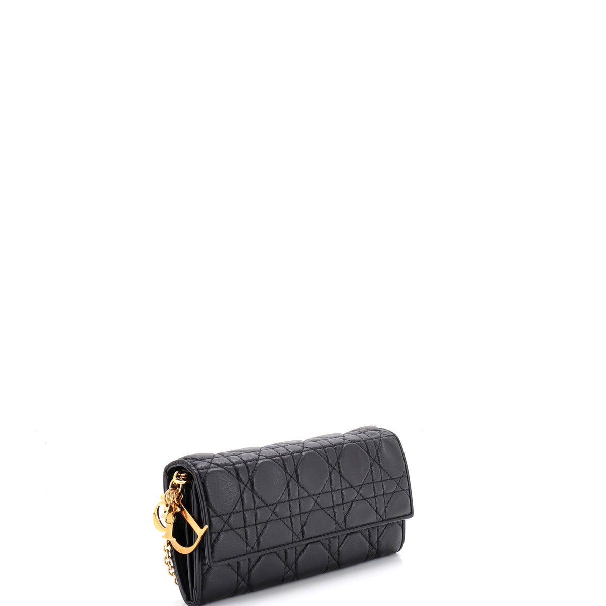 Pre Owned Christian Dior Lady Dior Croisiere Chain Wallet Cannage Quilt Lambskin