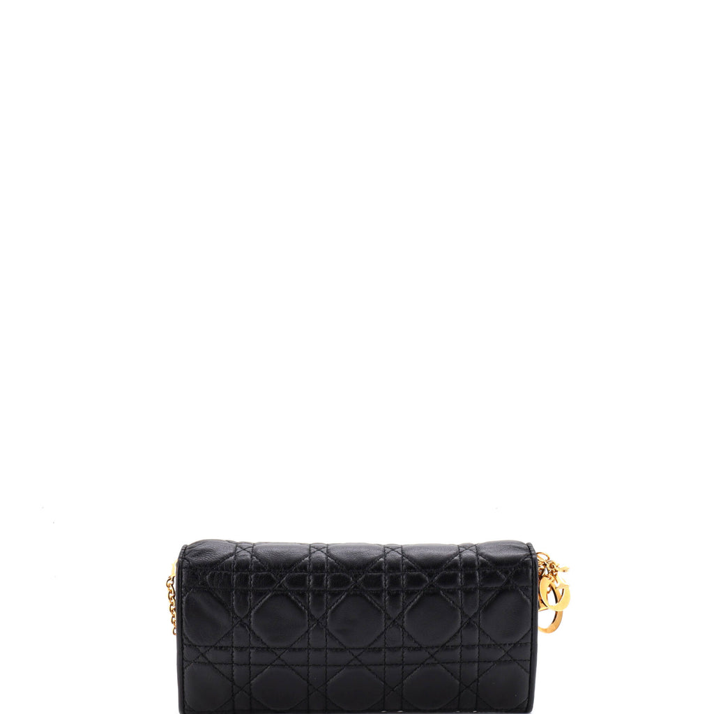 Pre Owned Christian Dior Lady Dior Croisiere Chain Wallet Cannage Quilt Lambskin