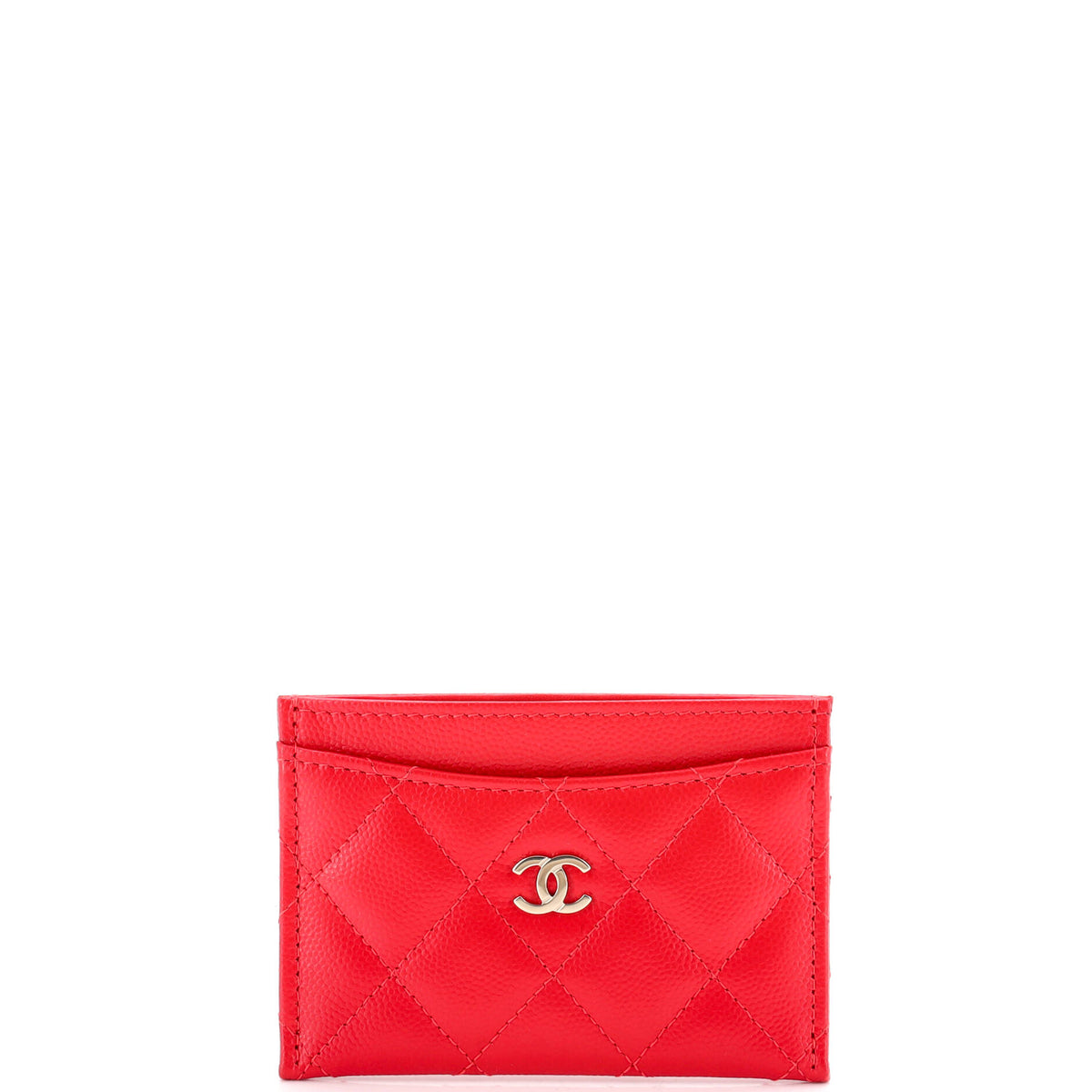 Pre Owned Chanel Classic Card Holder Quilted Caviar