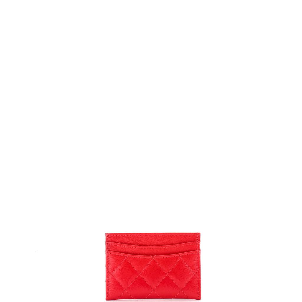 Pre Owned Chanel Classic Card Holder Quilted Caviar