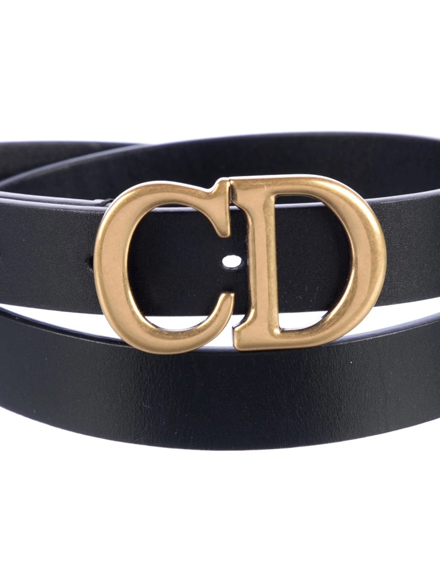 Pre Owned Christian Dior  Skinny Leather Belt