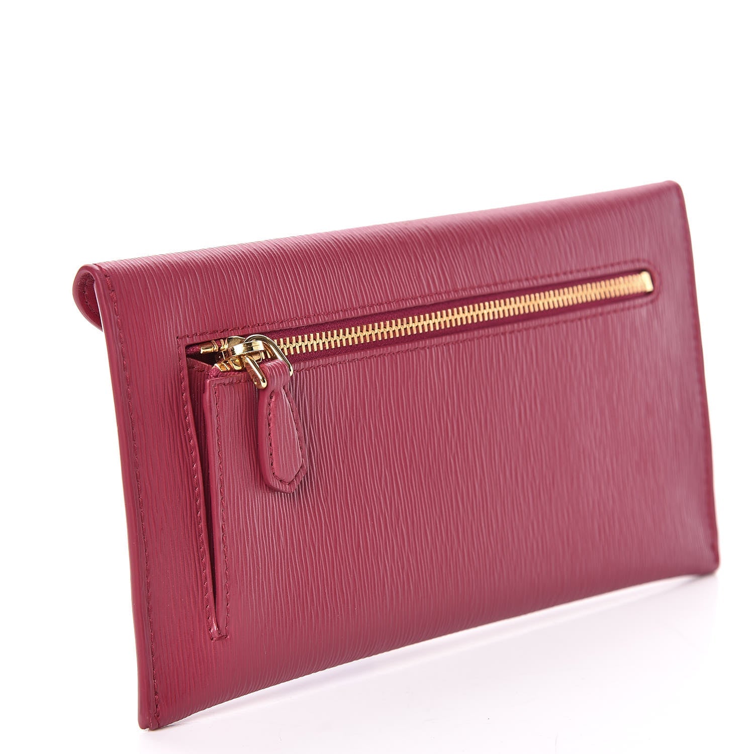 Pre Owned Prada Saffiano Metal Envelope Wallet