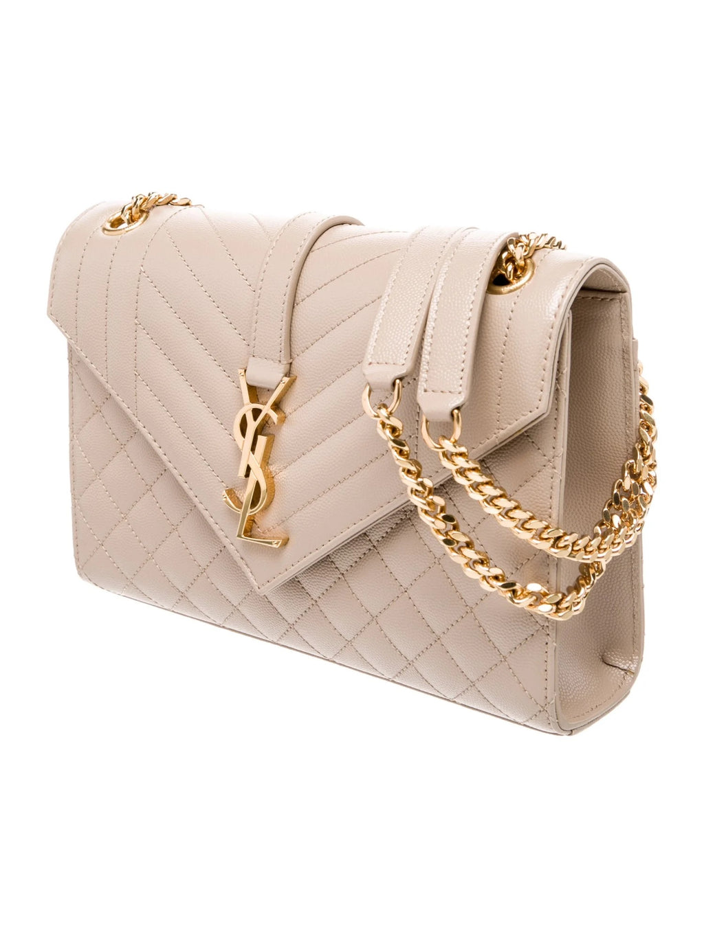 Pre Owned Saint Laurent Leather Envelope Medium