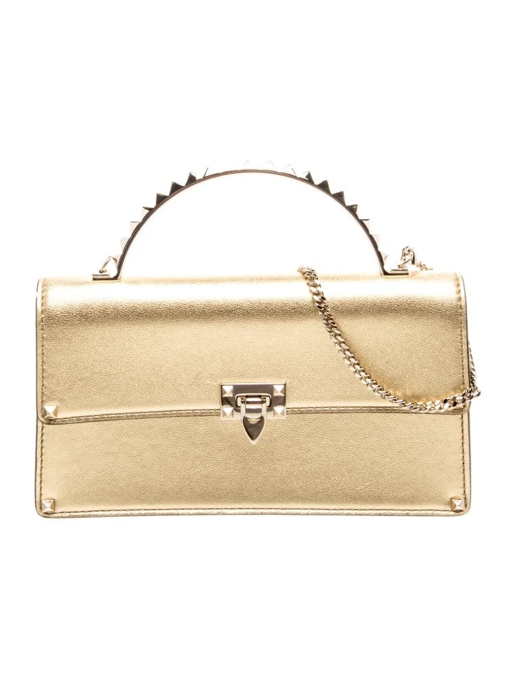 Pre Owned Valentino  Rockstud MIni Dourada Mini