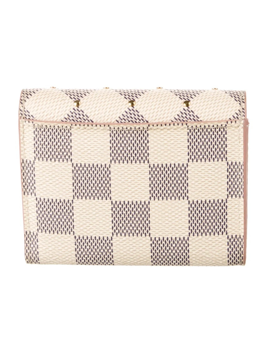 Pre Owned Louis Vuitton  Damier Azur Pattern Coated Canvas Zoé Wallet