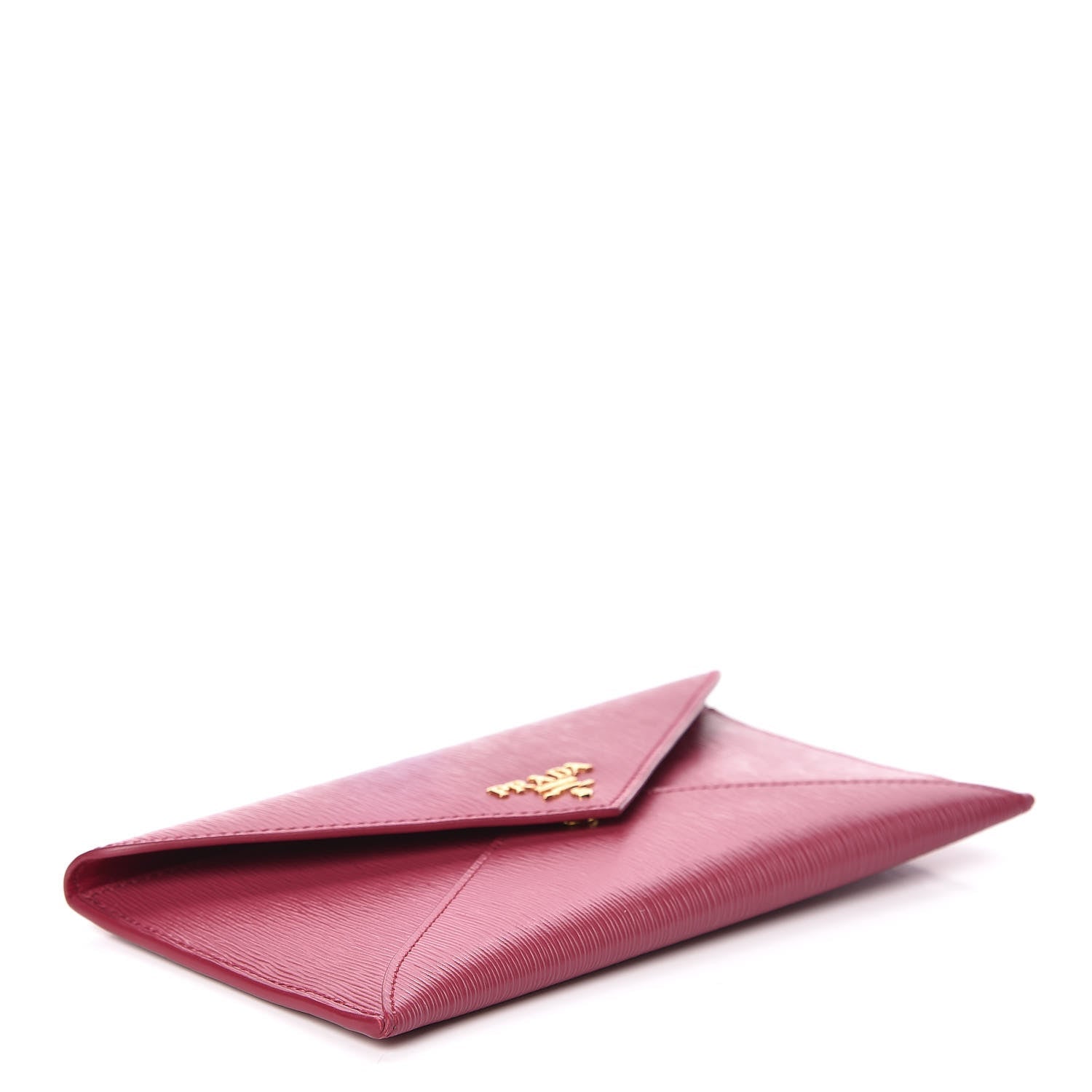 Pre Owned Prada Saffiano Metal Envelope Wallet