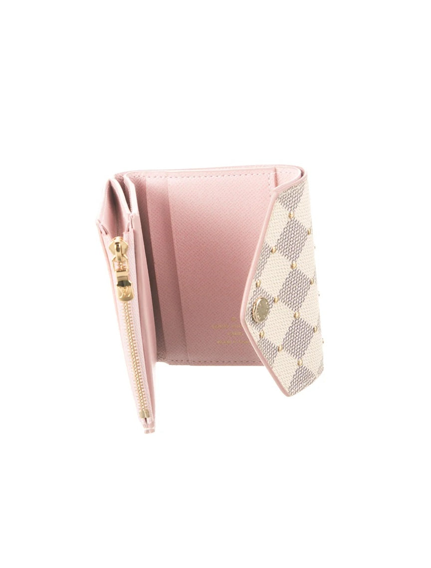 Pre Owned Louis Vuitton  Damier Azur Pattern Coated Canvas Zoé Wallet