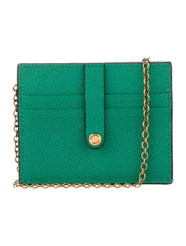 Pre Owned Salvatore Ferragamo  Leather Printed Pouch