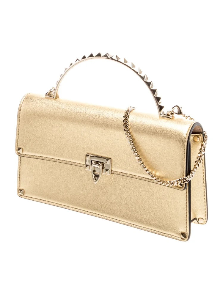 Pre Owned Valentino  Rockstud MIni Dourada Mini