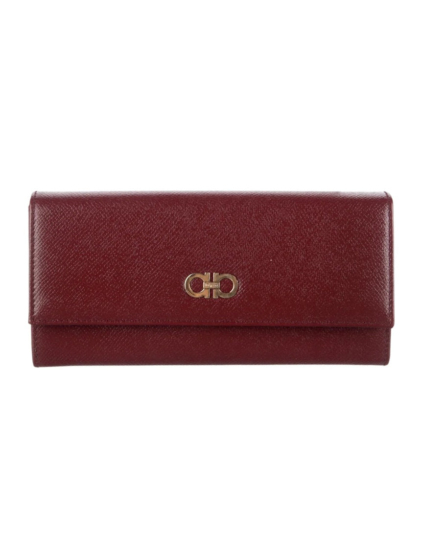 Pre Owned Salvatore Ferragamo  Leather Continental Wallet