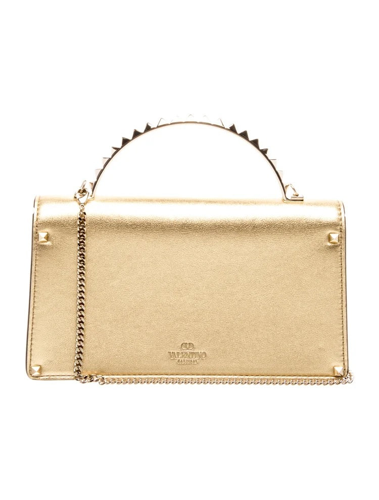 Pre Owned Valentino  Rockstud MIni Dourada Mini