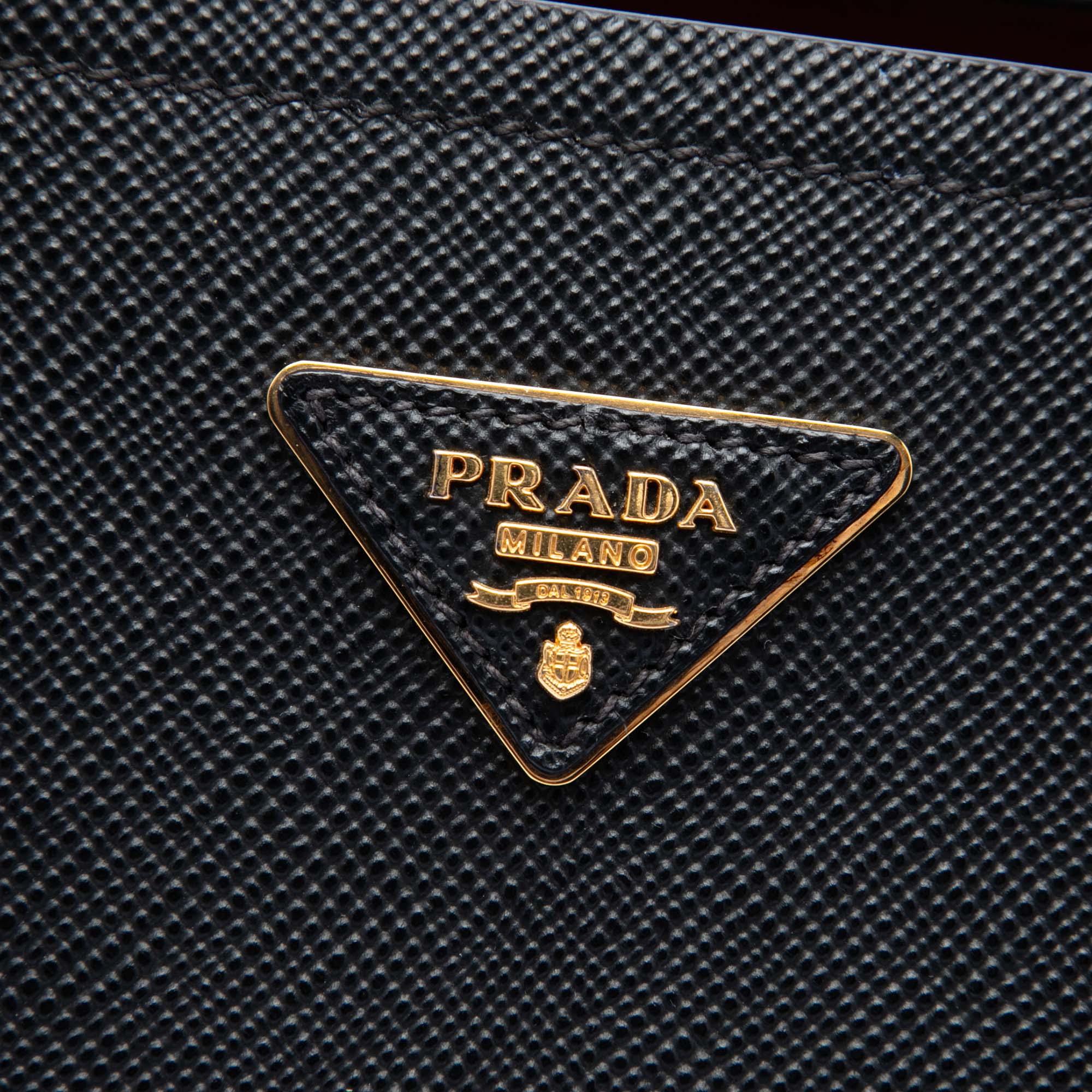 Pre Owned Prada Cuir Double Tote Saffiano Leather Medium