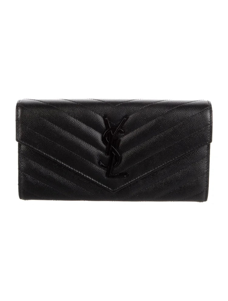 Pre Owned Saint Laurent  2022 Grain De Poudre Cassandre Wallet