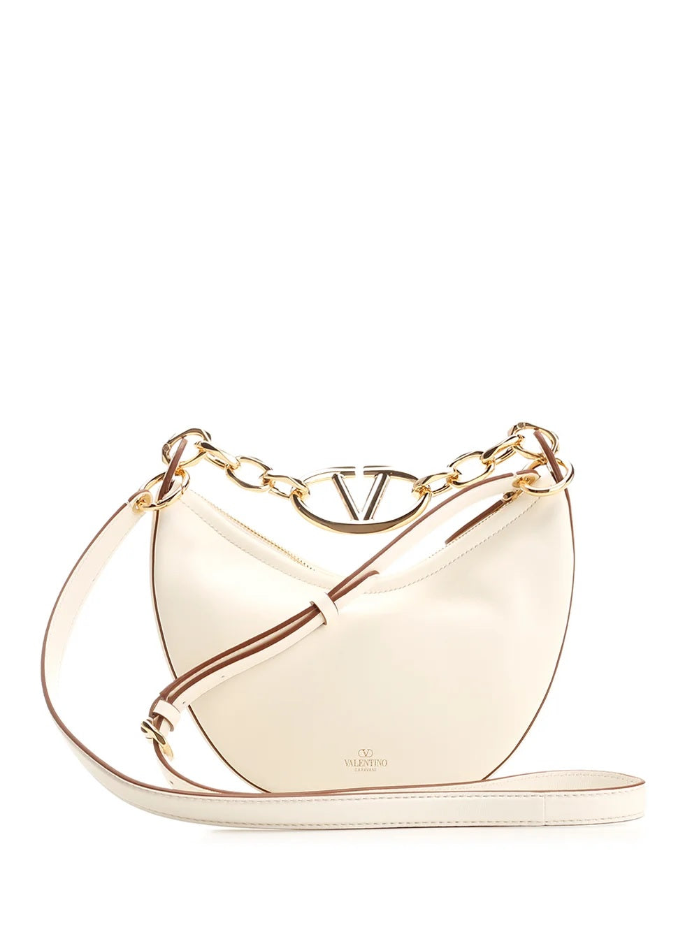 Pre Owned Valentino Garavani Vlogo Moon Hobo Leather Mini