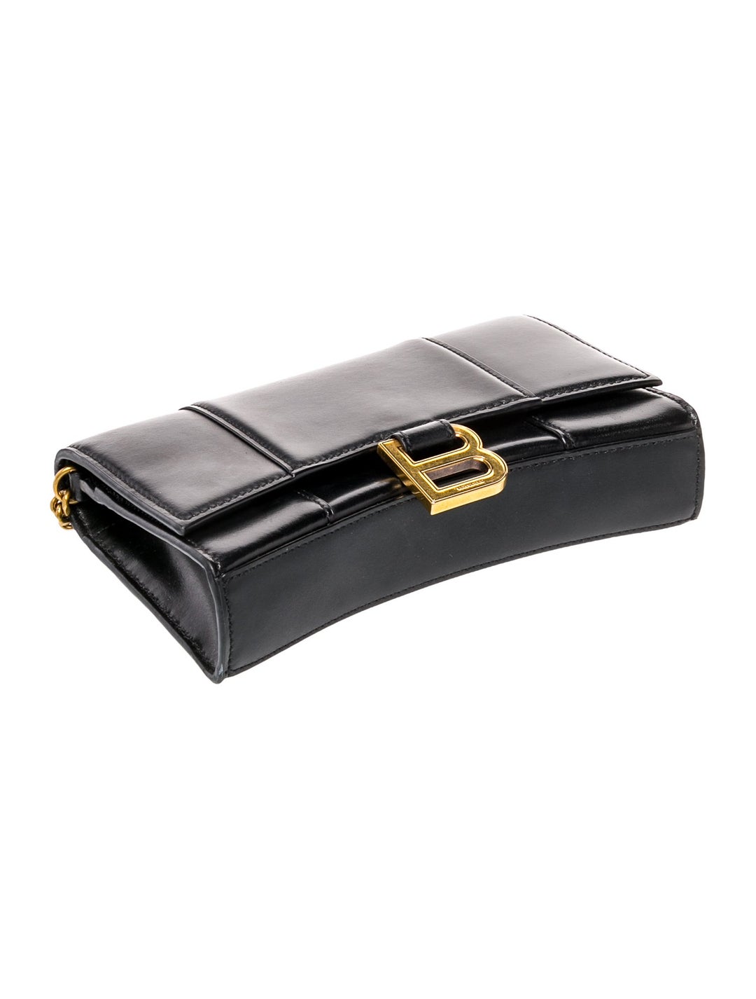 Pre Owned Balenciaga Leather Hourglass Wallet on chain