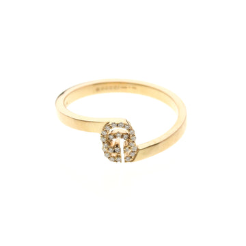 Pre Owned Gucci GG Running Ring 18K Yellow Gold with Diamonds