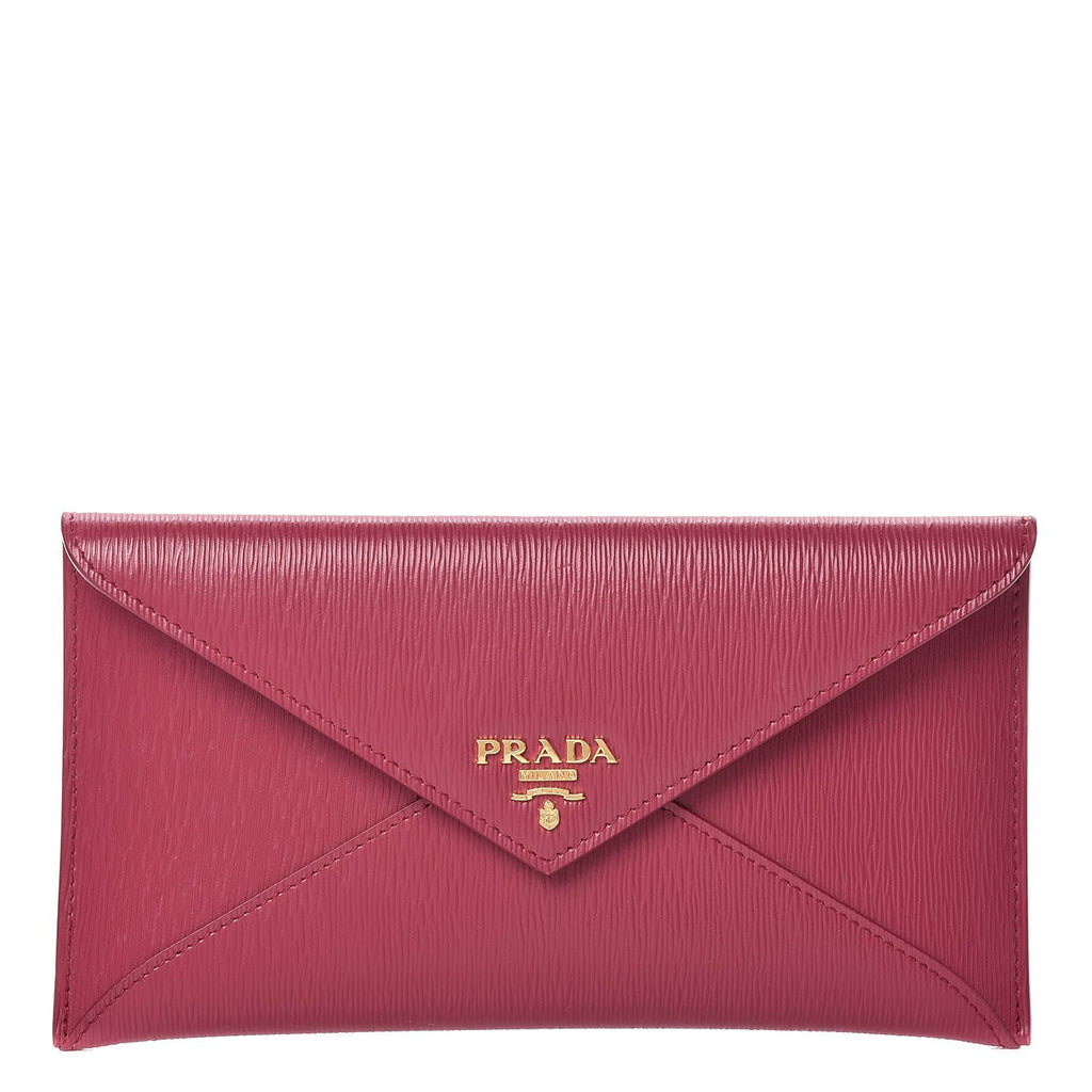 Pre Owned Prada Saffiano Metal Envelope Wallet