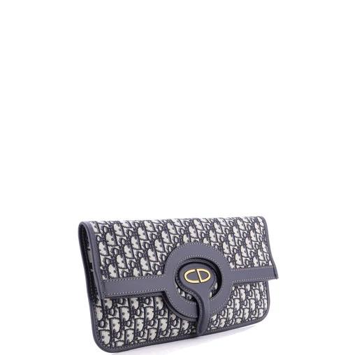 Pre Owned Christian Dior Fold Cluctch Oblique Canvas