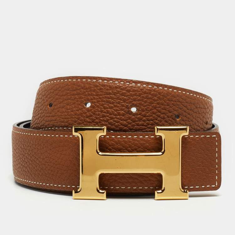 Pre Owned Hermes Constance Reversible Belt Leather Medium