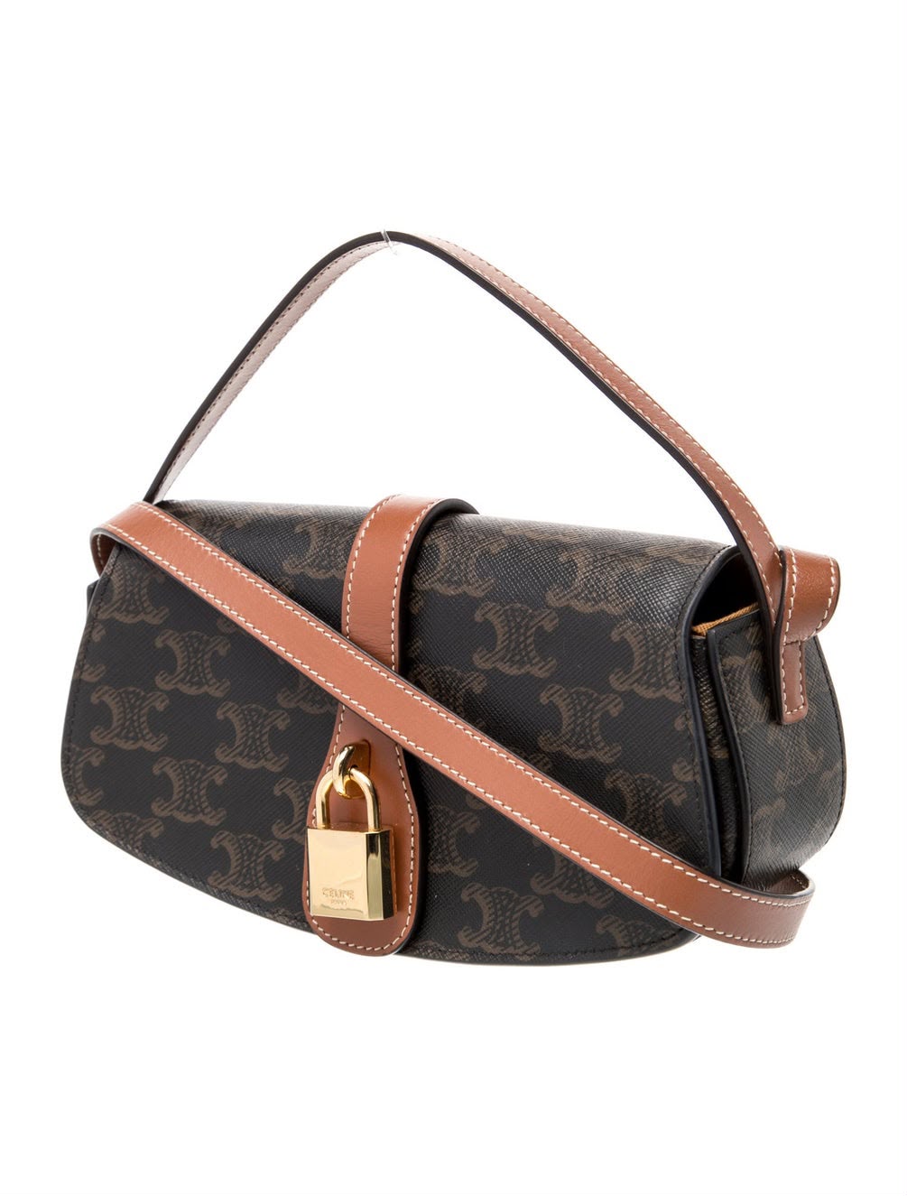 Pre Owned Celine Tabou Clutch with Strap Triomphe Coated Canvas