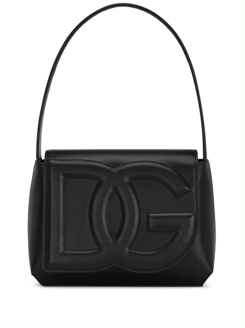 Pre Owned Dolce & Gabbana DG Logo Leather Shoulder Bag