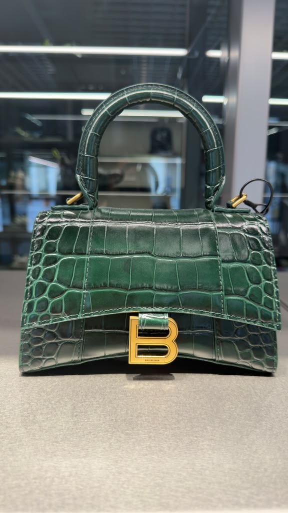Pre Owned Balenciaga Embossed Leather Hourglass Bag
