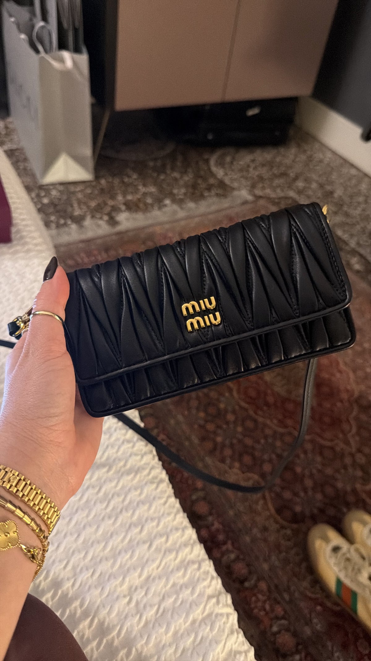 Pre Owned Miu Miu Plaque Shoulder Bag