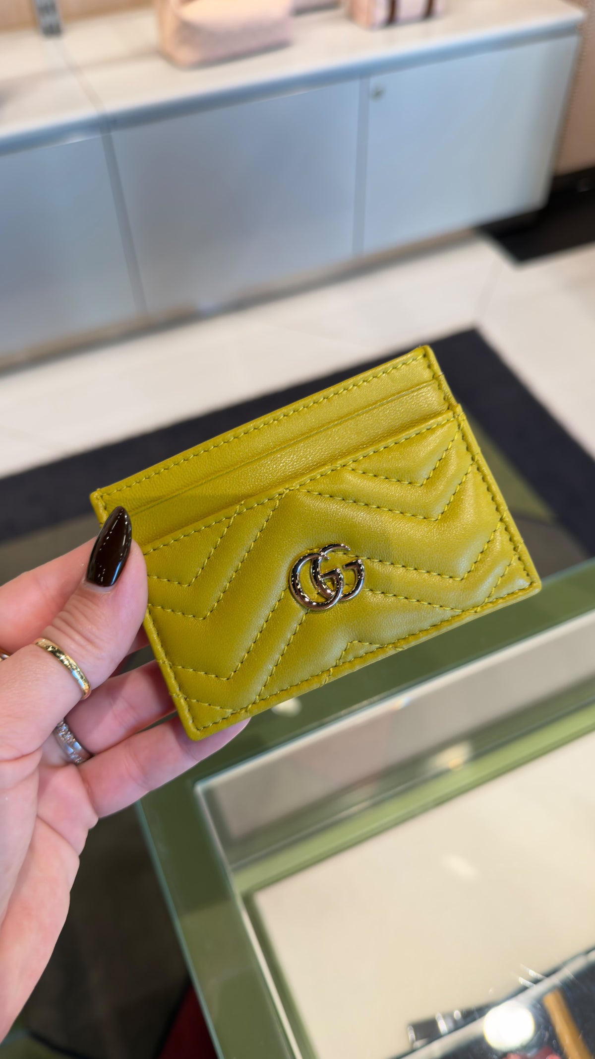 Pre Owned Gucci Calfskin Card Holder