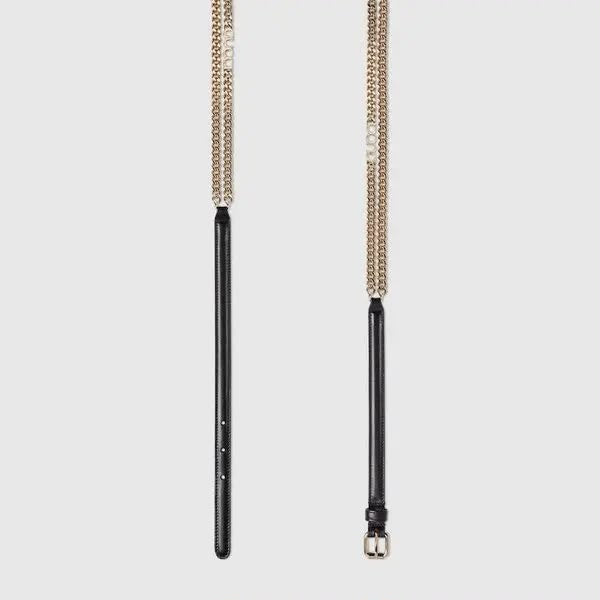 Pre Owned Gucci Thin Belt With Chain