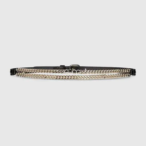 Pre Owned Gucci Thin Belt With Chain