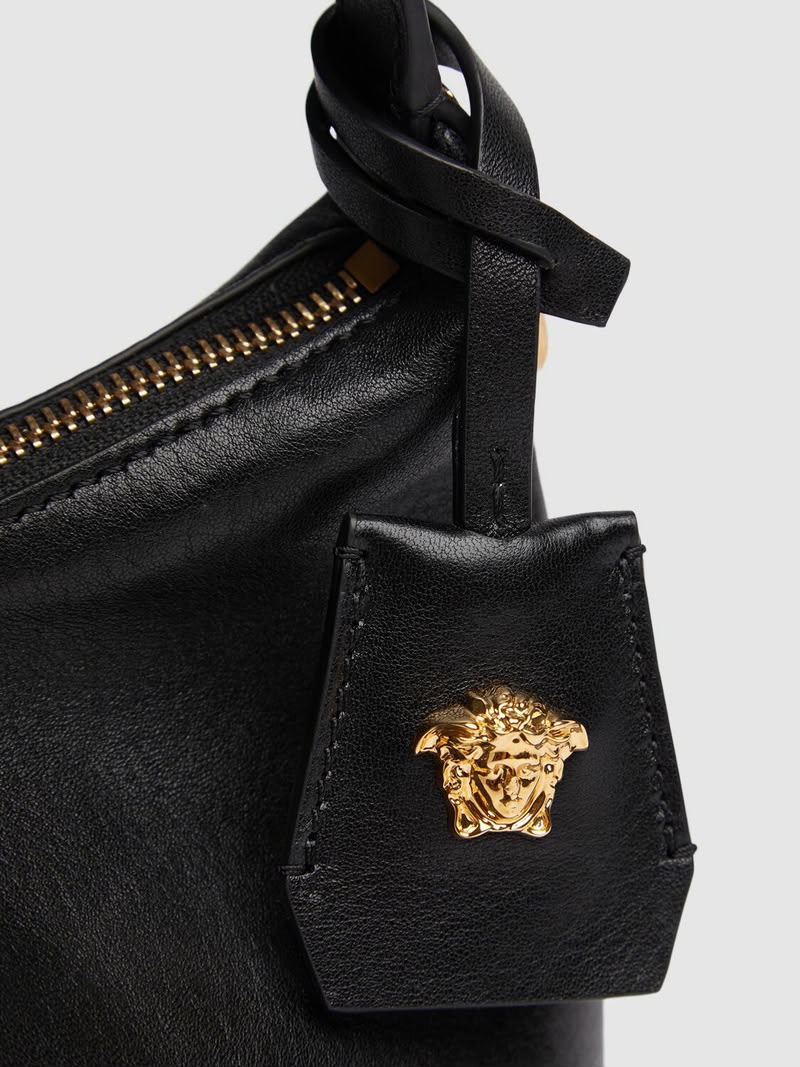 Pre Owned Versace Lambskin Hobo Bag With Gold-tone hadware