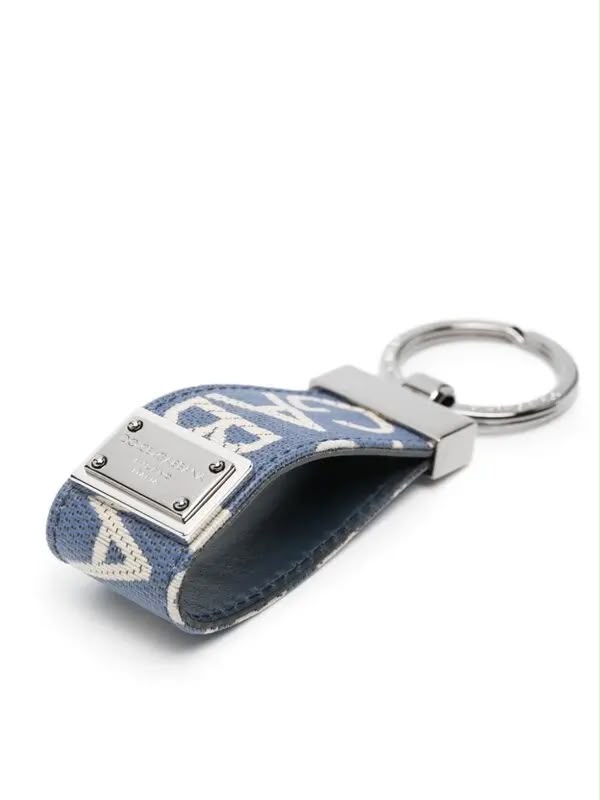 Pre Owned Dolce & Gabbana Jacquard Canvas Keychain