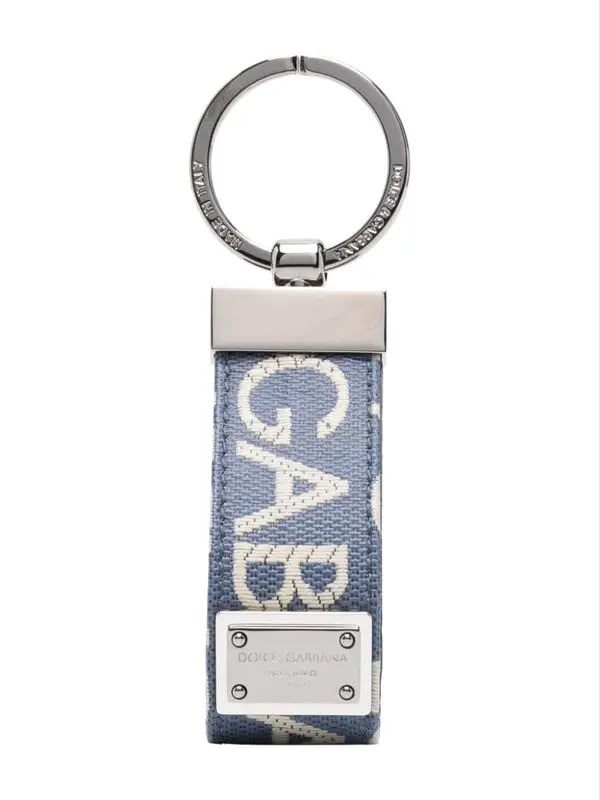Pre Owned Dolce & Gabbana Jacquard Canvas Keychain