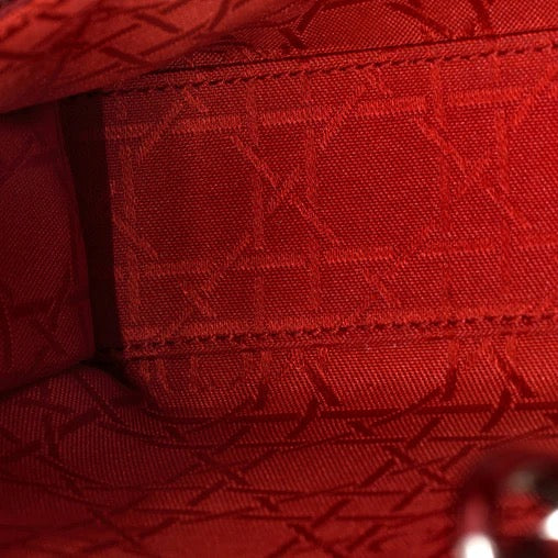 PRE OWNED Christian Dior Lady Dior Bag Cannage Quilt Patent Mini